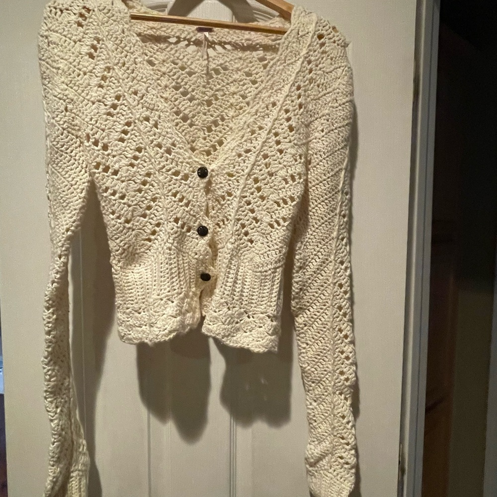Free People Crocheted Cardigan